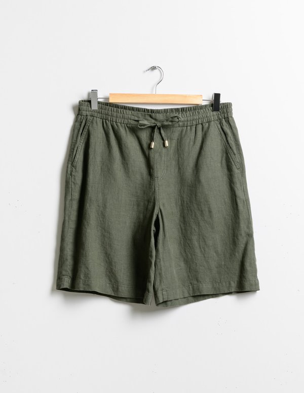 Short long en lin uni vert