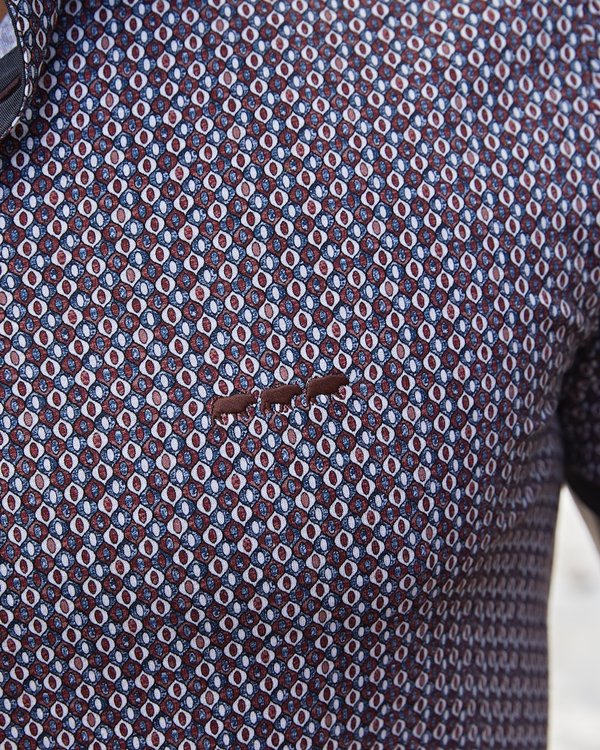 Polo manches courtes modern fit à micro motifs 100% coton