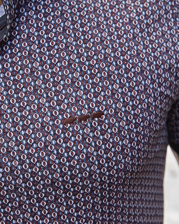 Polo manches courtes modern fit à micro motifs 100% coton Polo manches courtes modern fit à micro motifs 100% coton