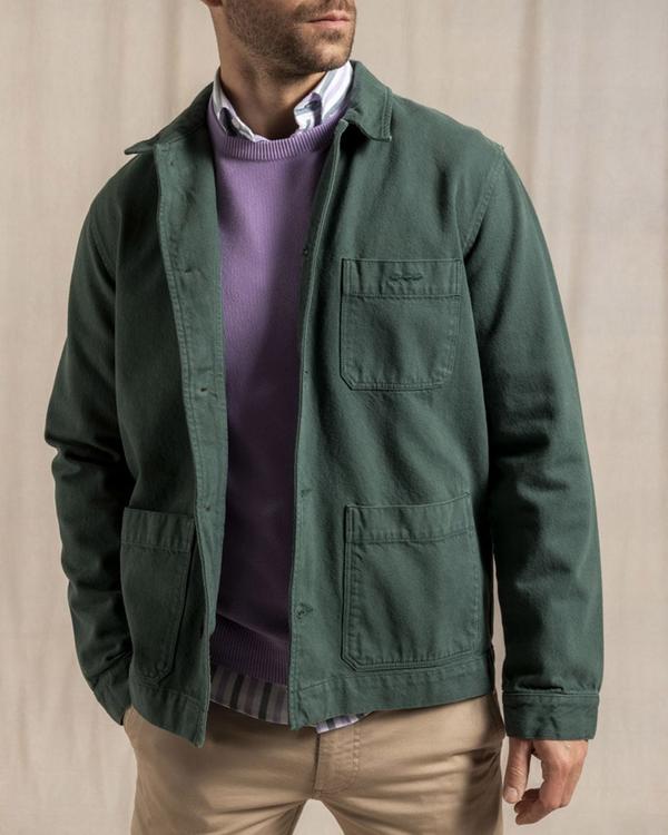 Veste peintre unie broderie 3 vaches en coton Veste peintre unie broderie 3 vaches en coton