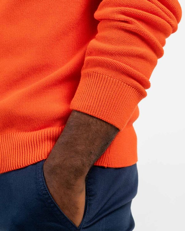 Pull uni Noah col rond en coton issu de l'agriculture biologique orange Pull uni Noah col rond en coton issu de l'agriculture biologique orange