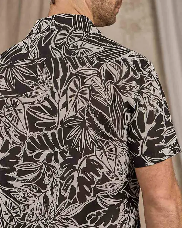 Chemise à feuillages noir