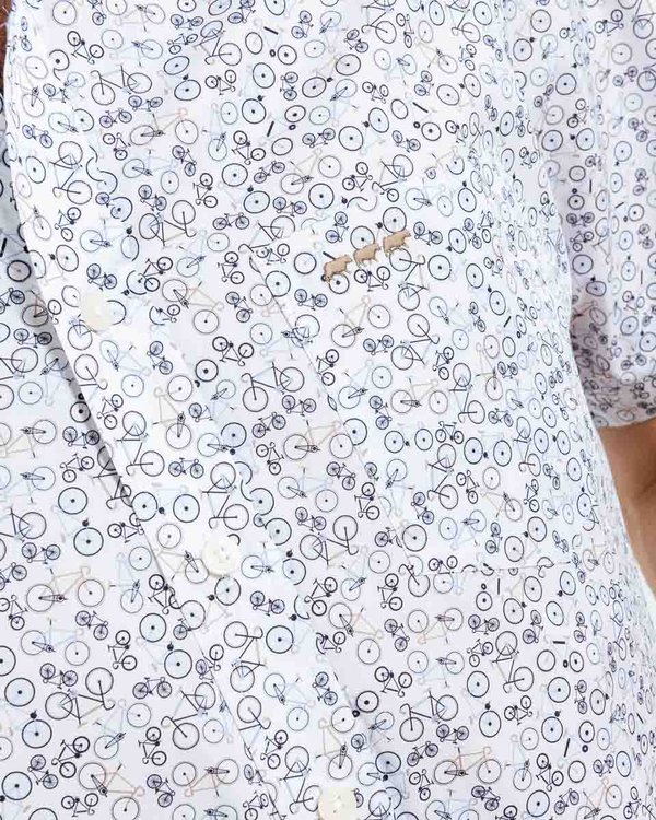 Chemise à manches courtes regular fit imprimée blanc