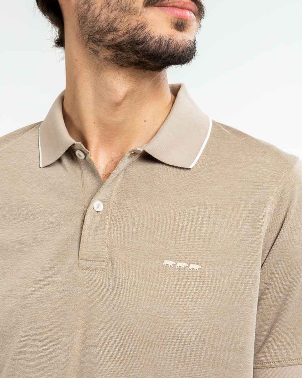 Polo uni manches courtes regular fit beige Polo uni manches courtes regular fit beige
