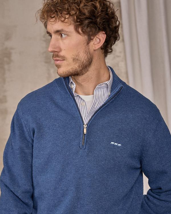 Pull col camionneur bleu Pull col camionneur bleu