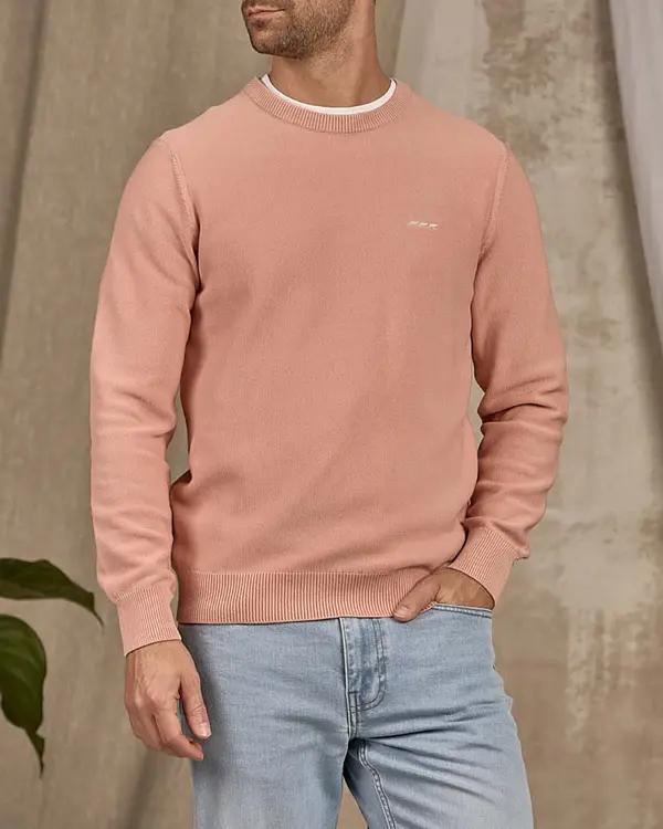 Pull nid d'abeille rose