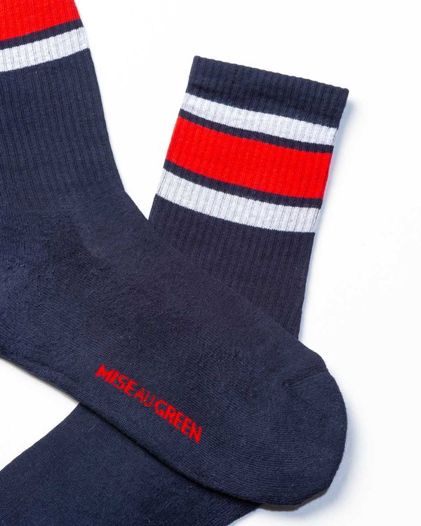 Chaussettes tennis rayées rouge Chaussettes tennis rayées rouge