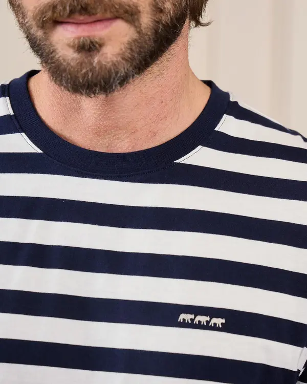 T-shirt marinière Gaspar bleu