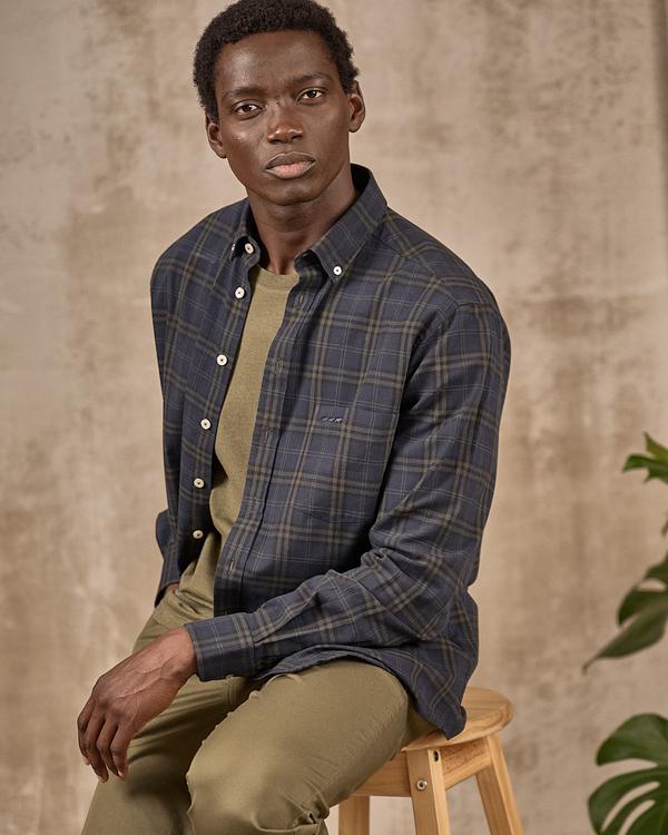 Chemise à carreaux bleu
