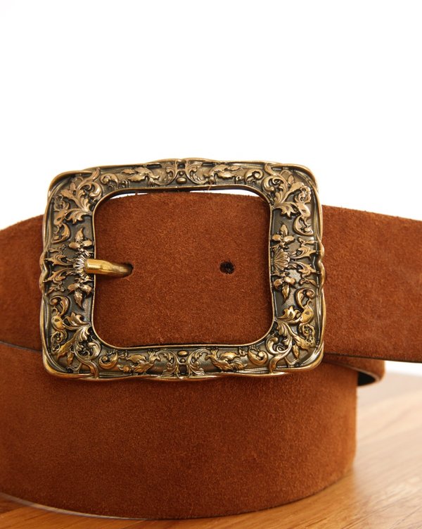 Ceinture unie à boucle en cuir