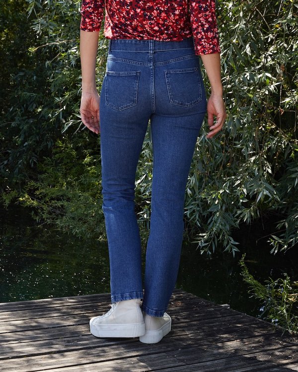 Jean denim ceinturé coton issu de l'agriculture biologique bleu Jean denim ceinturé coton issu de l'agriculture biologique bleu