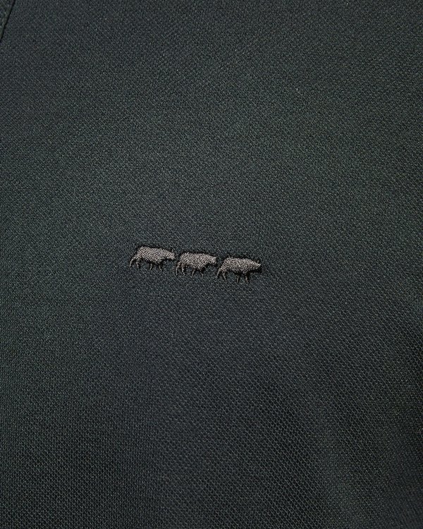 Polo manches longues col chemise à motifs marron