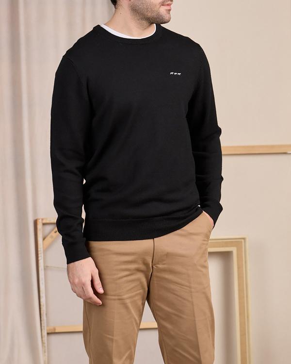 Pull col rond noir