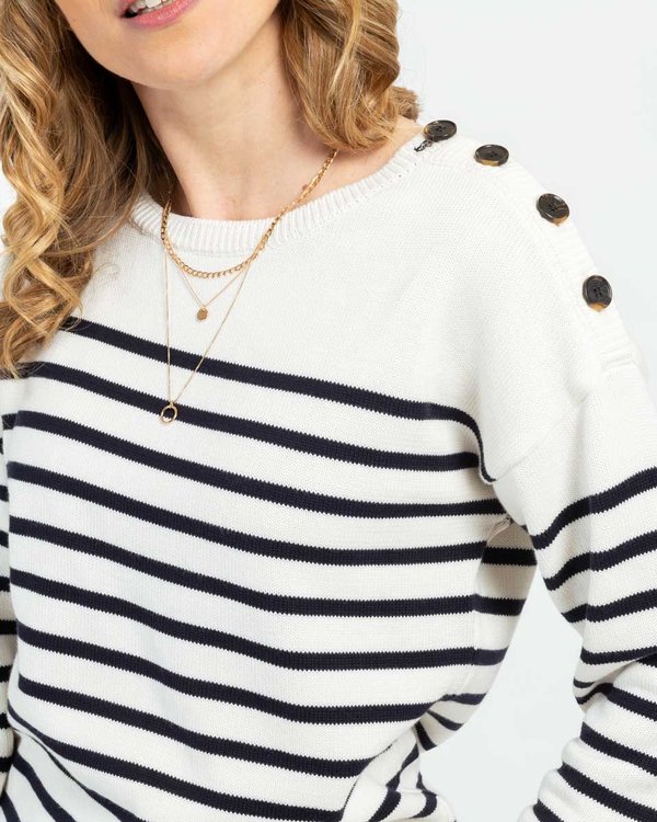 Pull marinière manches longues Standard 100 by OEKO-TEX® bleu Pull marinière manches longues Standard 100 by OEKO-TEX® bleu