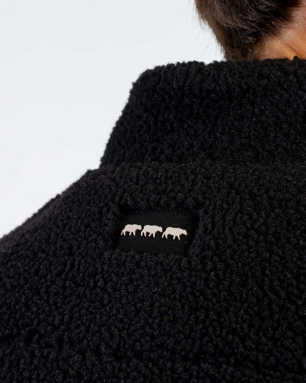 Gilet polaire sans manches zippé uni noir