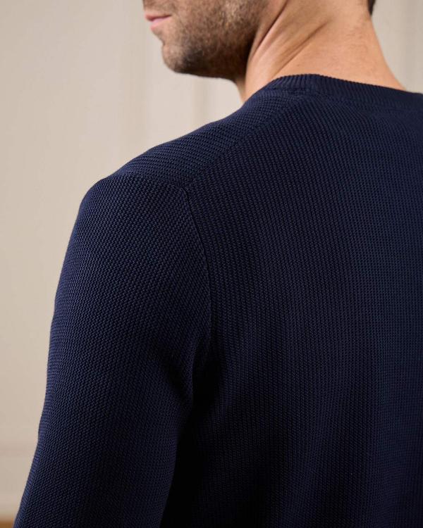 Pull nid d'abeille bleu