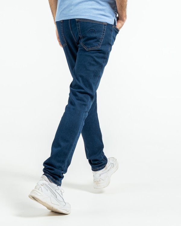 Jean modern fit type joggjean en coton et elasthanne bleu Jean modern fit type joggjean en coton et elasthanne bleu
