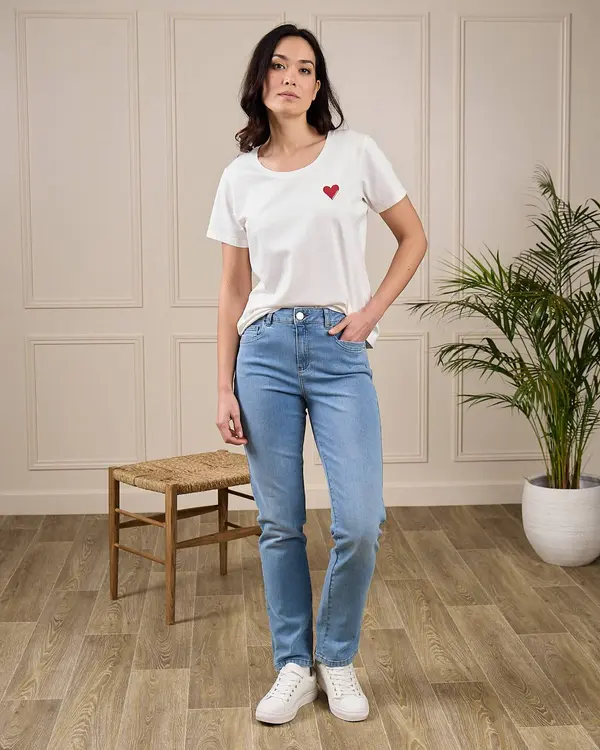 T-shirt cœur Glenna blanc