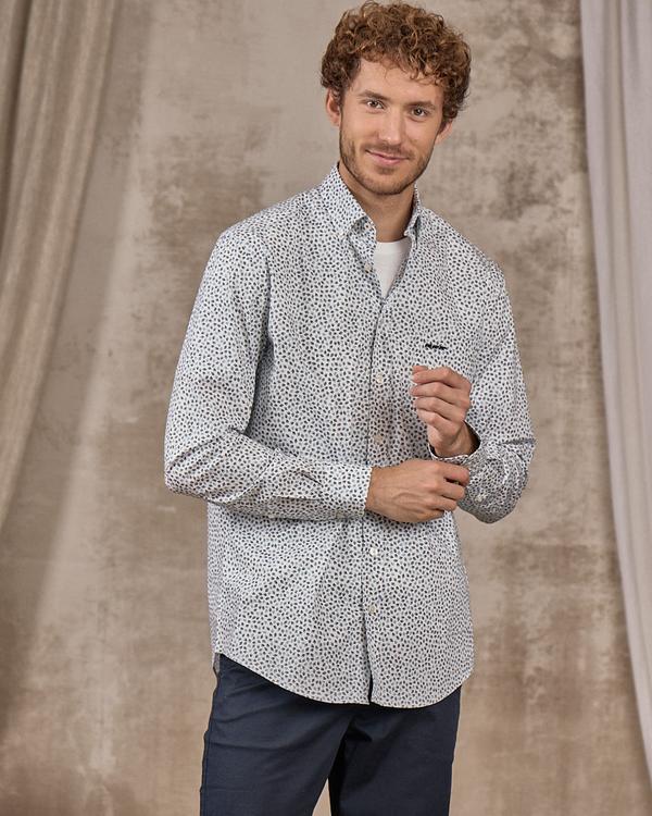 Chemise motifs feuillages bleu Chemise motifs feuillages bleu