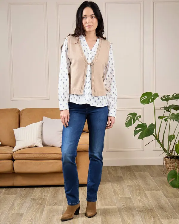 Cardigan sans manches beige