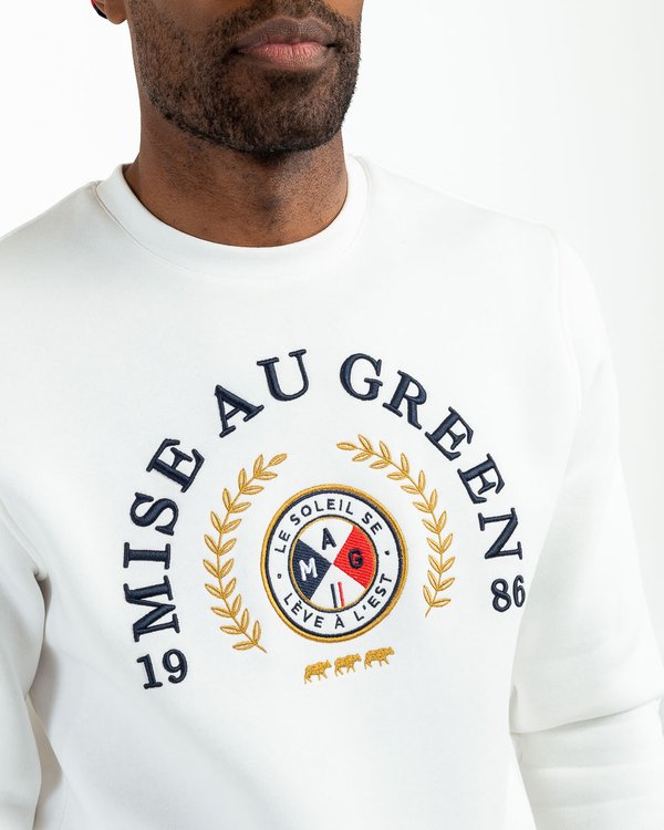 Sweat unisexe blason Le soleil se lève à l'Est blanc