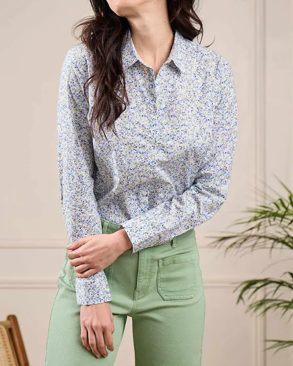 Chemise imprimée Émilia bleu
