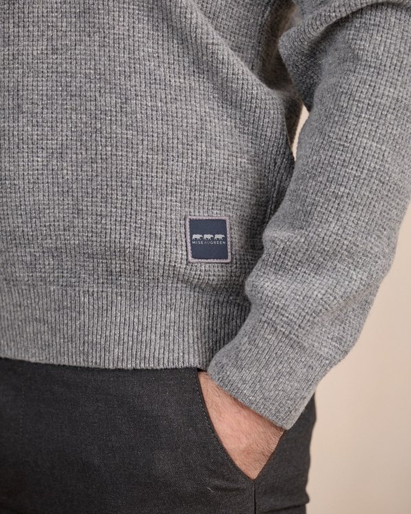Pull point grain de riz gris
