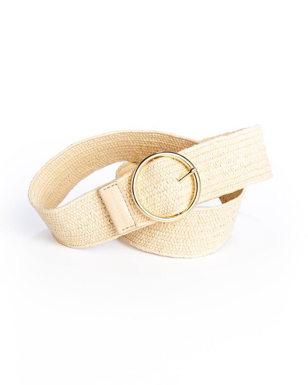 Ceinture tressée unie élastique beige Ceinture tressée unie élastique beige