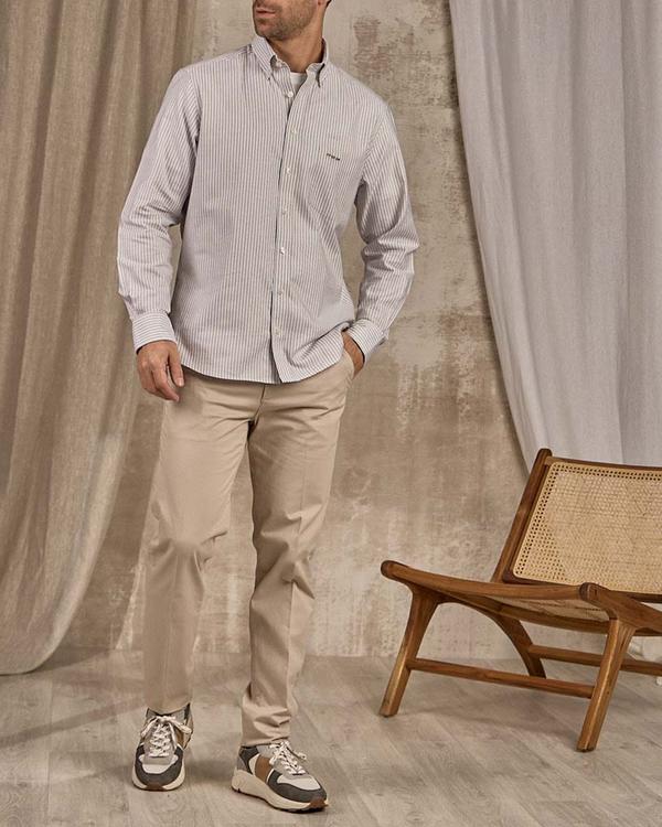 Chemise à rayures beige