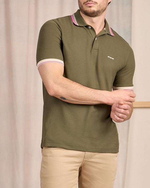 Polo à contraste vert