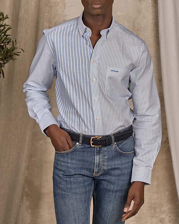 Chemise fantaisie rayée bleu