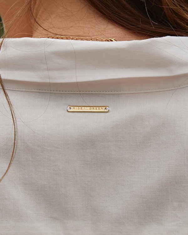 Chemisier en voile de coton insert dentelle en coton blanc Chemisier en voile de coton insert dentelle en coton blanc