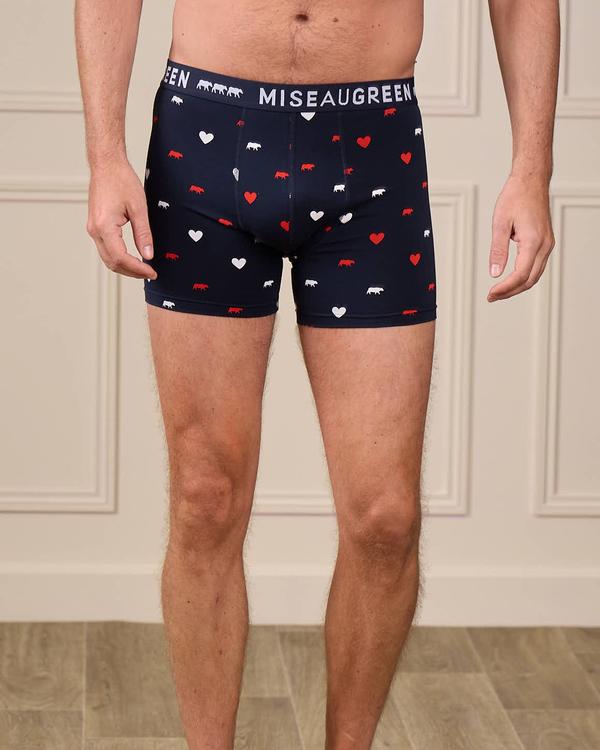 Boxer vaches et cœurs rouge