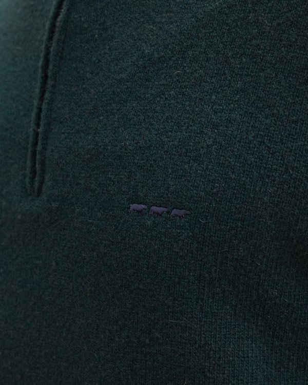 Pull col camionneur Gaston uni en fil italien 80% Laine vert Pull col camionneur Gaston uni en fil italien 80% Laine vert