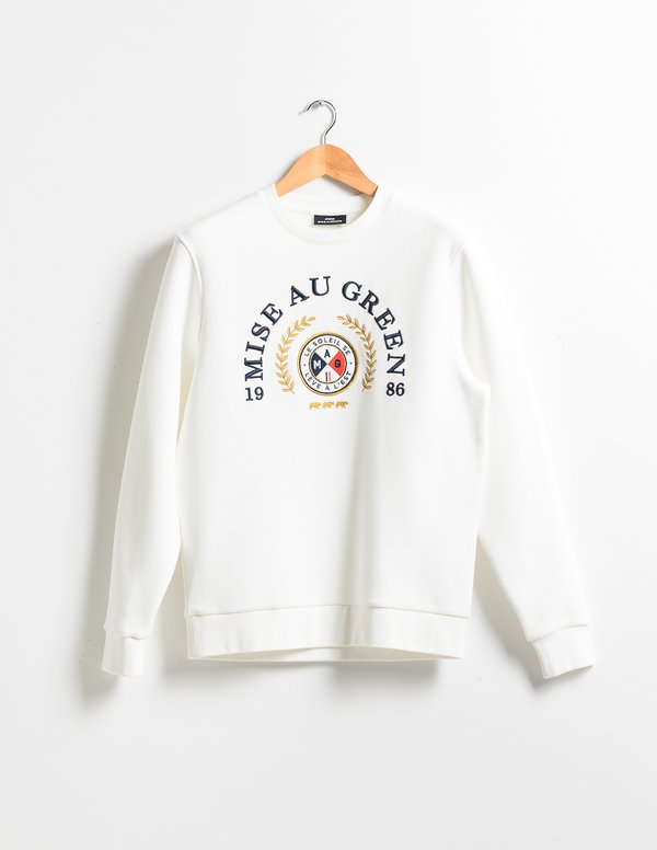 Sweat unisexe blason Le soleil se lève à l'Est blanc