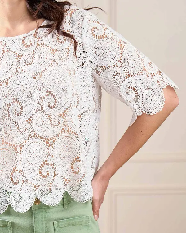 Top guipure Gianni blanc