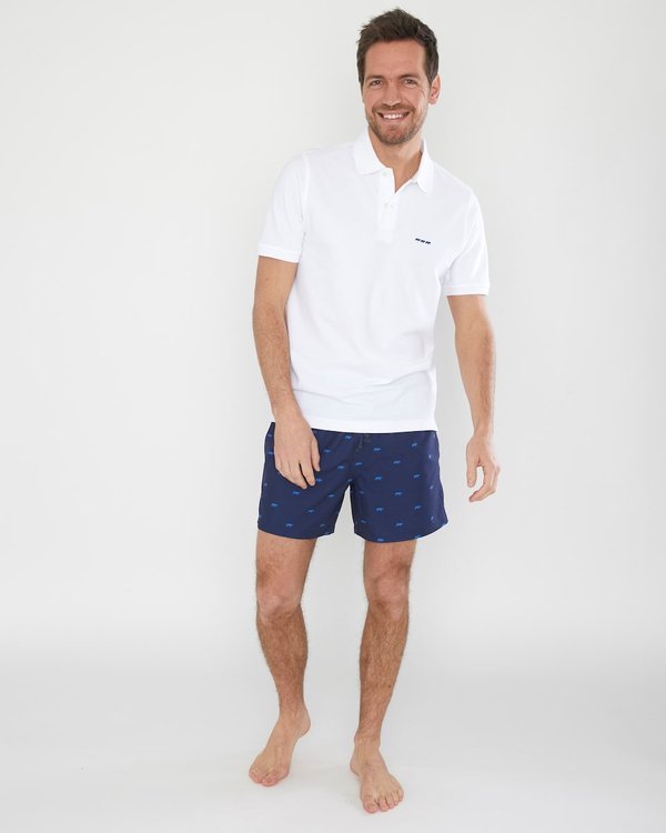 Short de bain imprimé petites vaches bleu