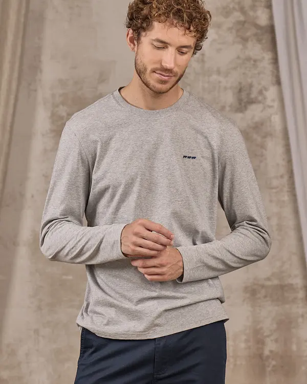 T-shirt col rond gris