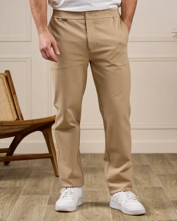 Chino maille beige