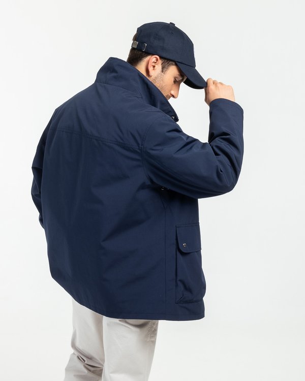 Parka nautique grandes poches boutons-pressions bleu Parka nautique grandes poches boutons-pressions bleu
