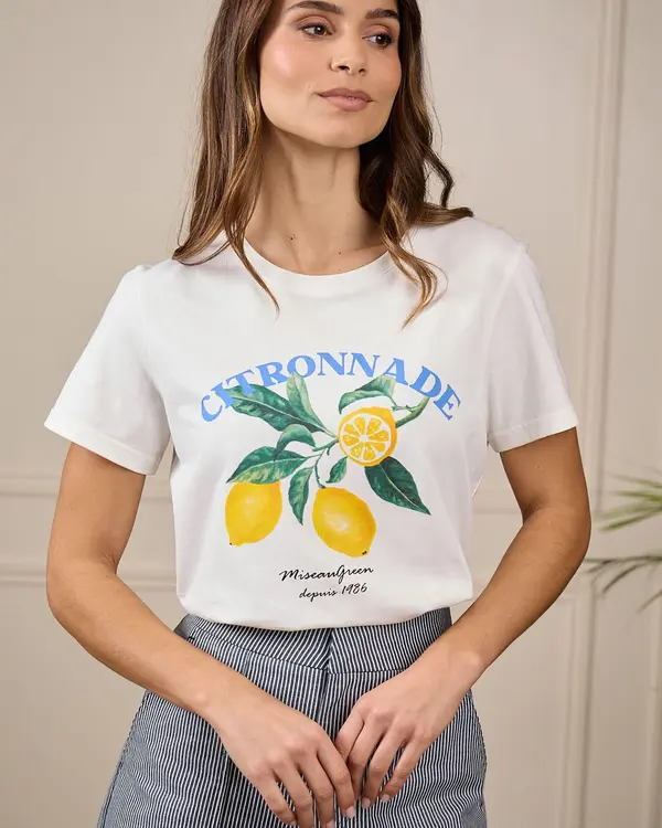 T-shirt citrons Gabriel blanc