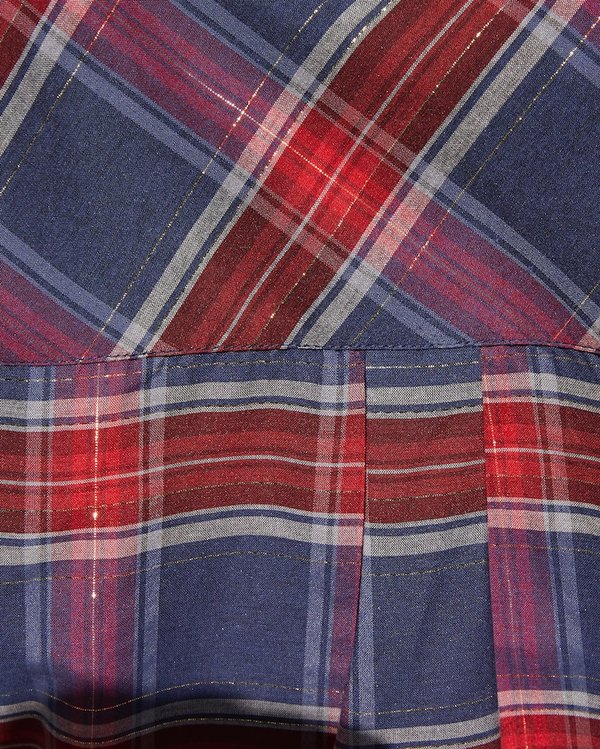 Chemisier à carreaux tartan manches longues coton rouge Chemisier à carreaux tartan manches longues coton rouge