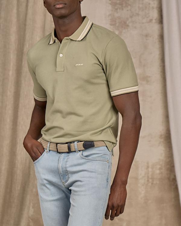 Polo col rayé vert