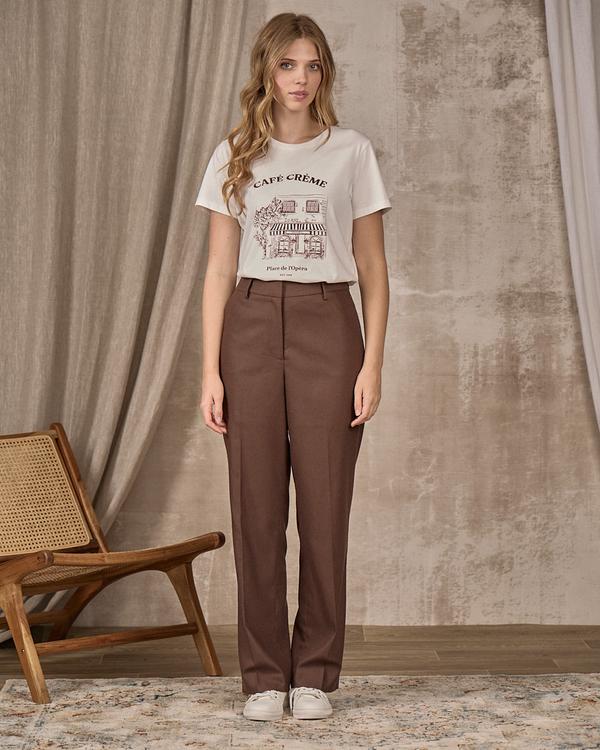 T-shirt Café crème blanc