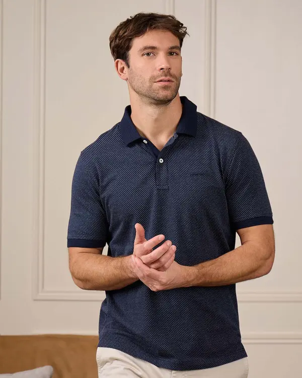 Polo jacquard Gillie bleu