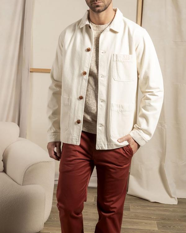 Veste peintre unie broderie 3 vaches en coton Veste peintre unie broderie 3 vaches en coton