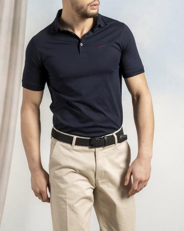 Polo uni mercerisé broderie trois vaches 100% coton Polo uni mercerisé broderie trois vaches 100% coton