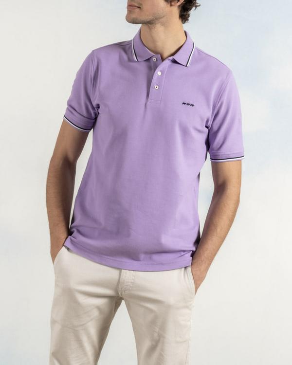 Polo piqué uni bords côtes contrastés 100% coton Polo piqué uni bords côtes contrastés 100% coton