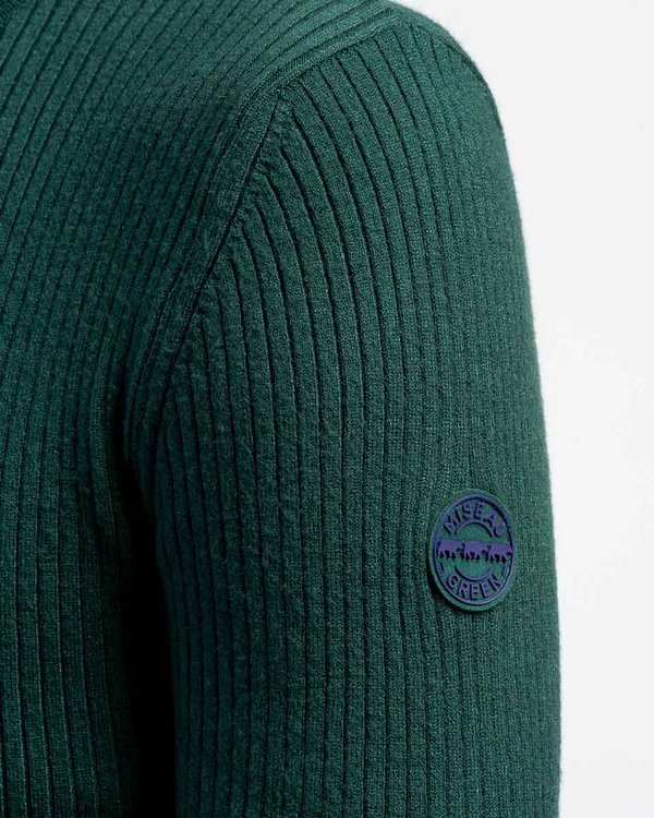 Pull col roulé uni à manches longues bleu Pull col roulé uni à manches longues bleu