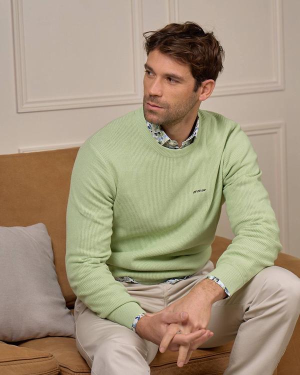 Pull nid d'abeille vert